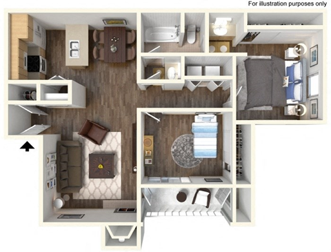 The Vue at Rocklin Ridge Apartments 2 Bedroom Floorplan